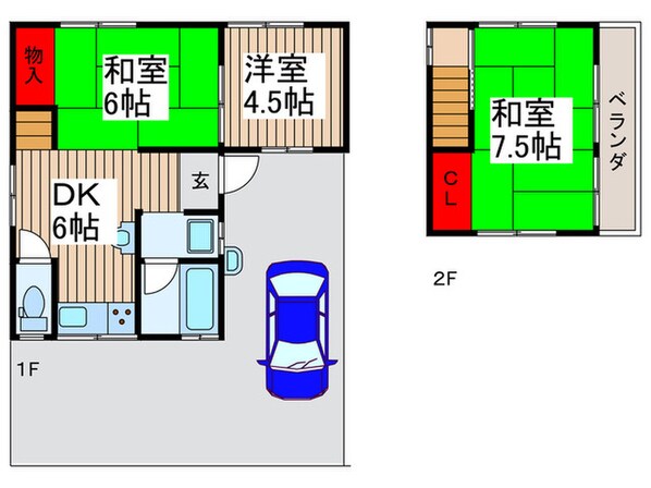 松飛台貸家２の物件間取画像